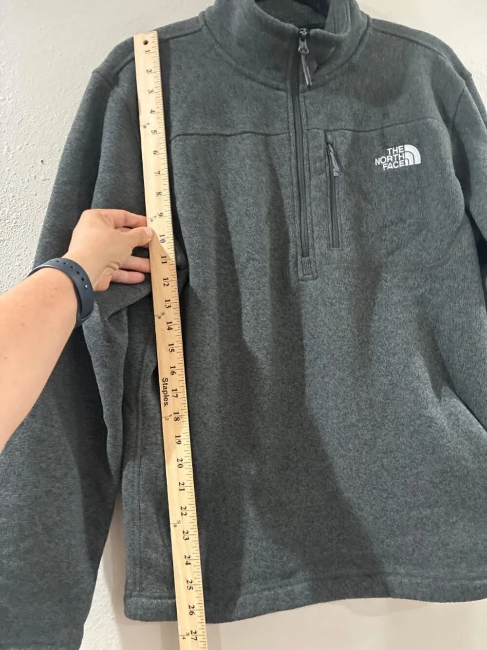 The North Face Men's Gordon Lyons Quarter Zip Jacket sweater-knit fleece size L